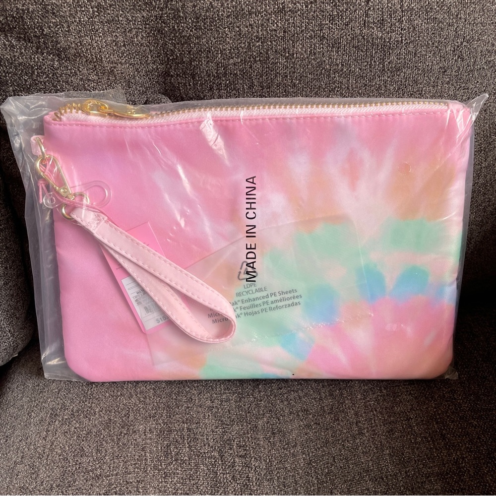 Stoney Clover Lane x Target tie-dye flat pouch rainbow